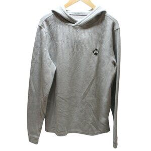 Pins & Aces Player Preferred Mens Waffle Knit Golf Hoodie Gray Small Athletic